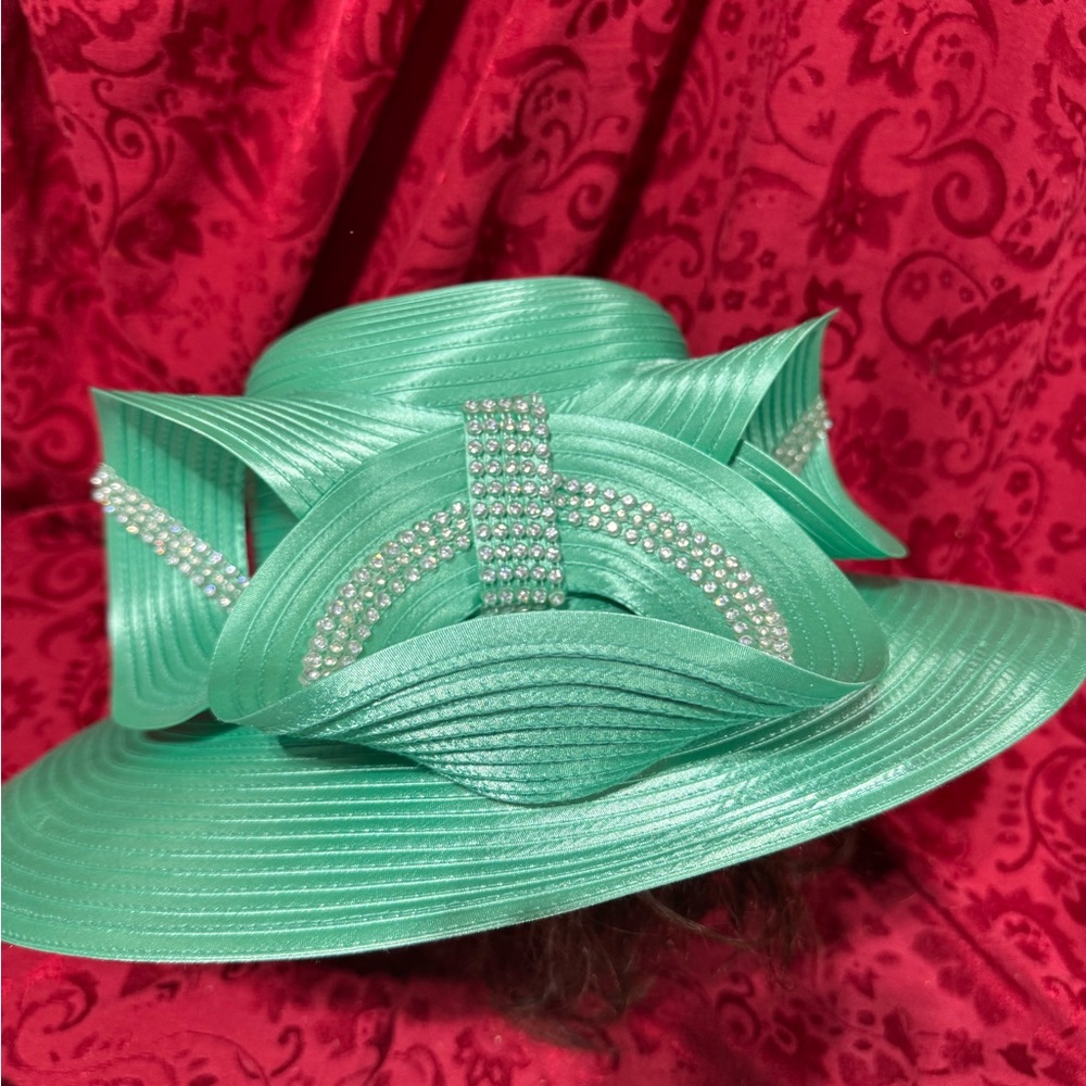 Fifth Sun Mint Green Women's Hat with Rhinestone Accents